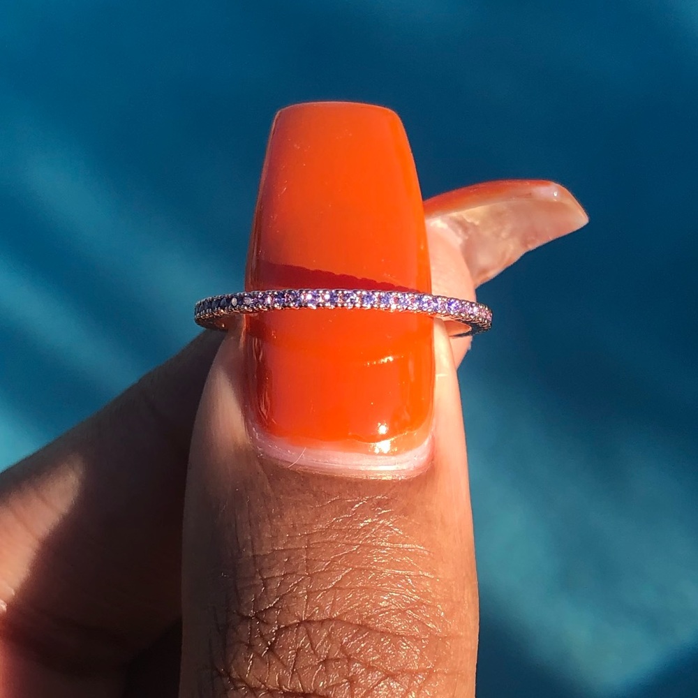 Rose Gold Violet Stackable Ring - image 1